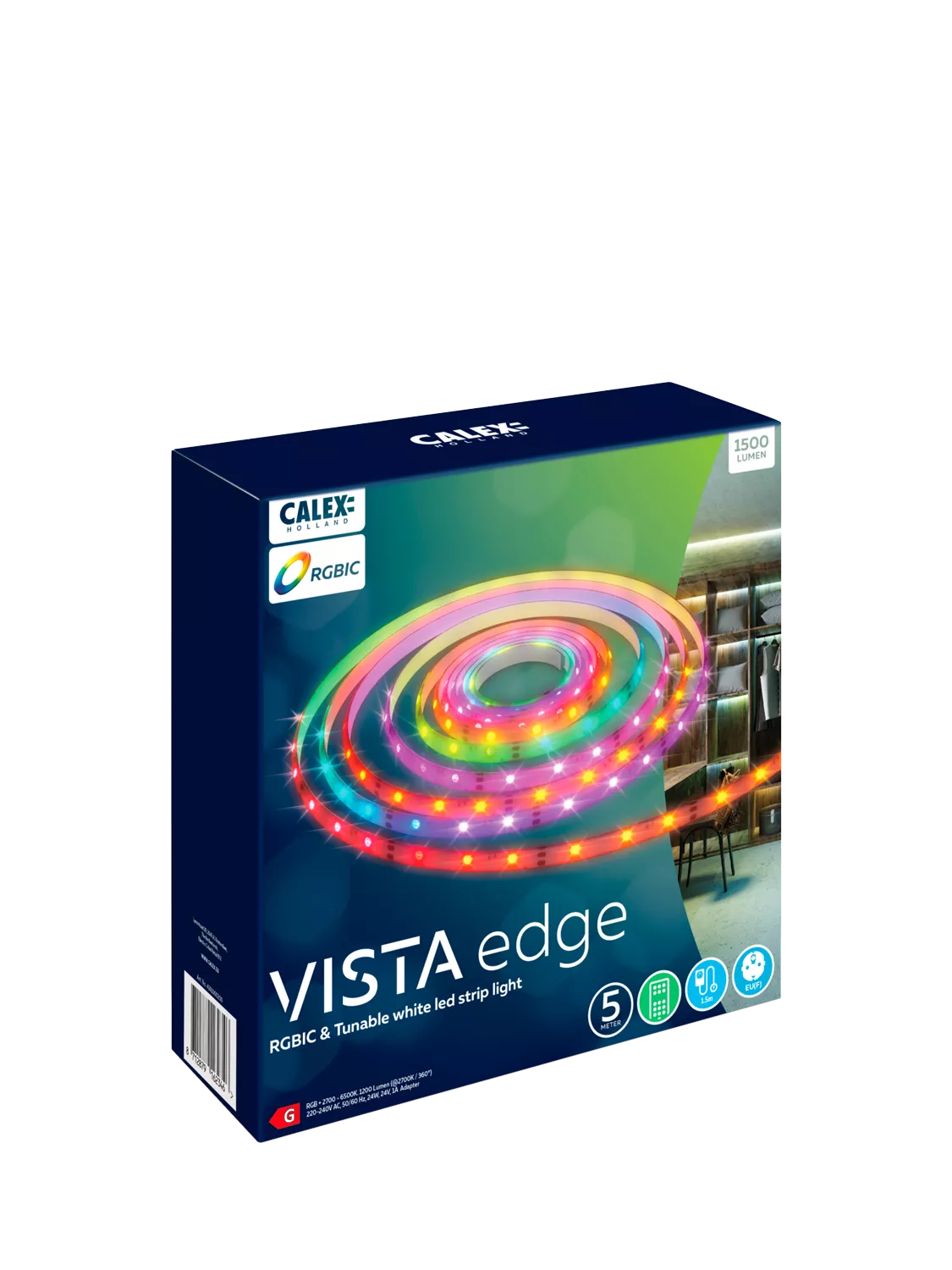 Calex multi-colour LED strip 5m, UK version