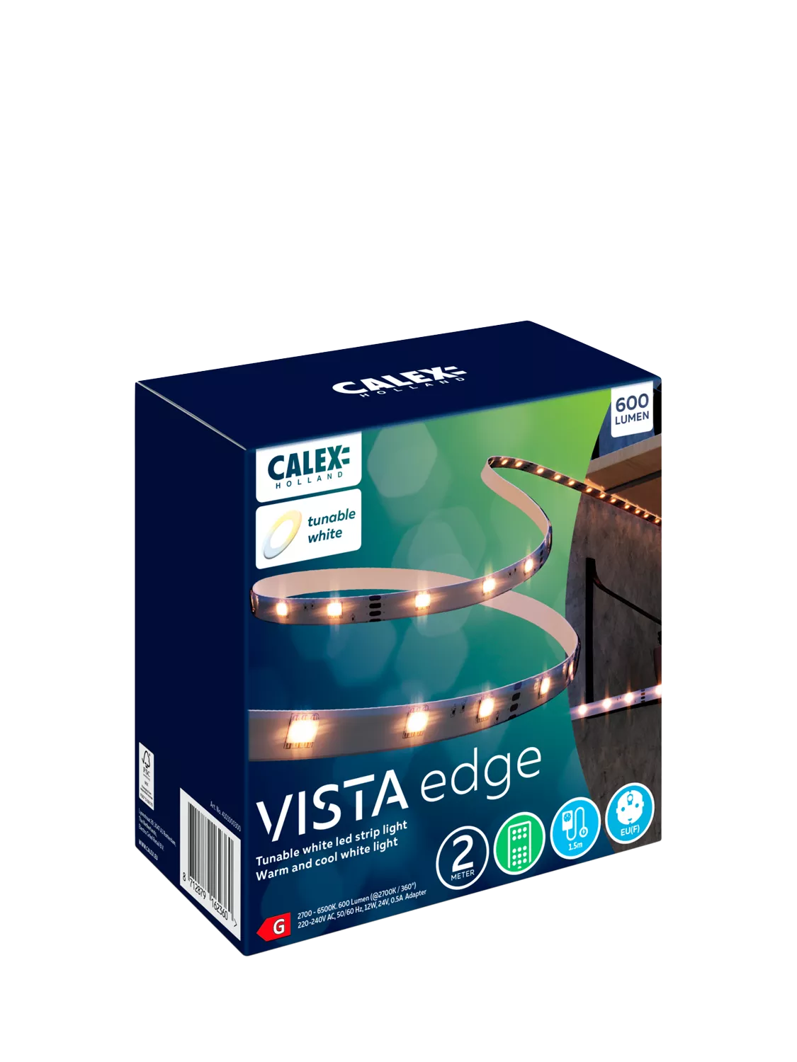 Calex Vista Edge tunable white LED strip 2m, UK version