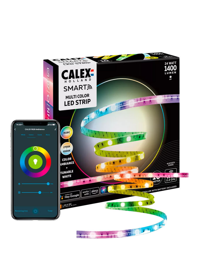 Calex smart LED strip RGBIC 10m, imported from the UK