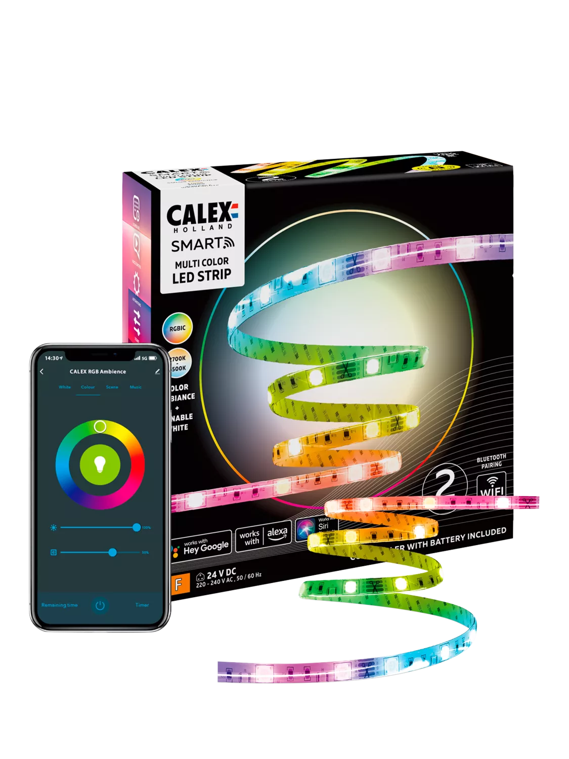 Calex Smart RGBIC LED Strip Light 2m (British brand)