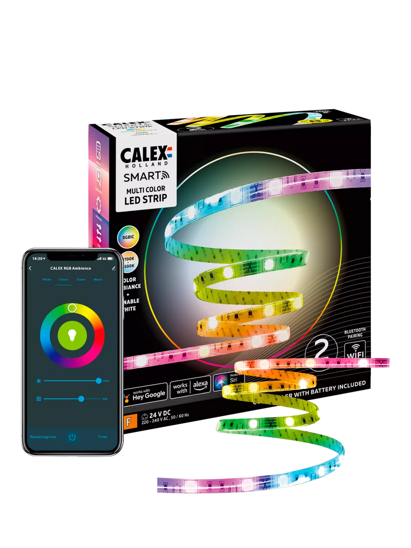 Calex Smart RGBIC LED Strip Light 2m (British brand)