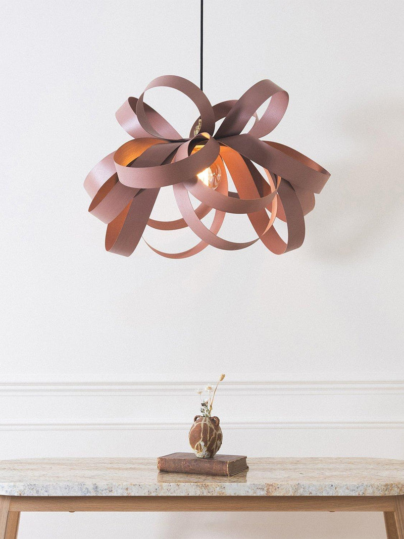 Tom Raffield Cove Skipper pendant light, stained beech wood, imported from the UK