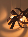 Tom Raffield Cove Skipper pendant light, stained beech wood, imported from the UK