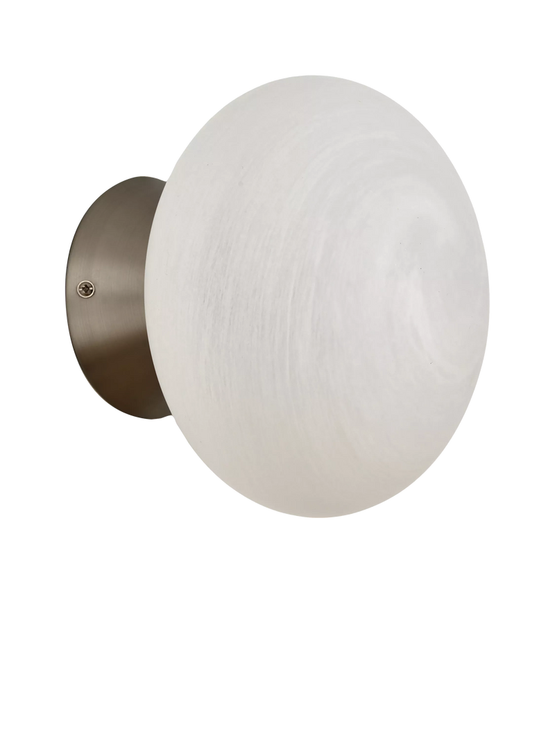 MADE Caleb silver glass orb wall light, imported from the UK