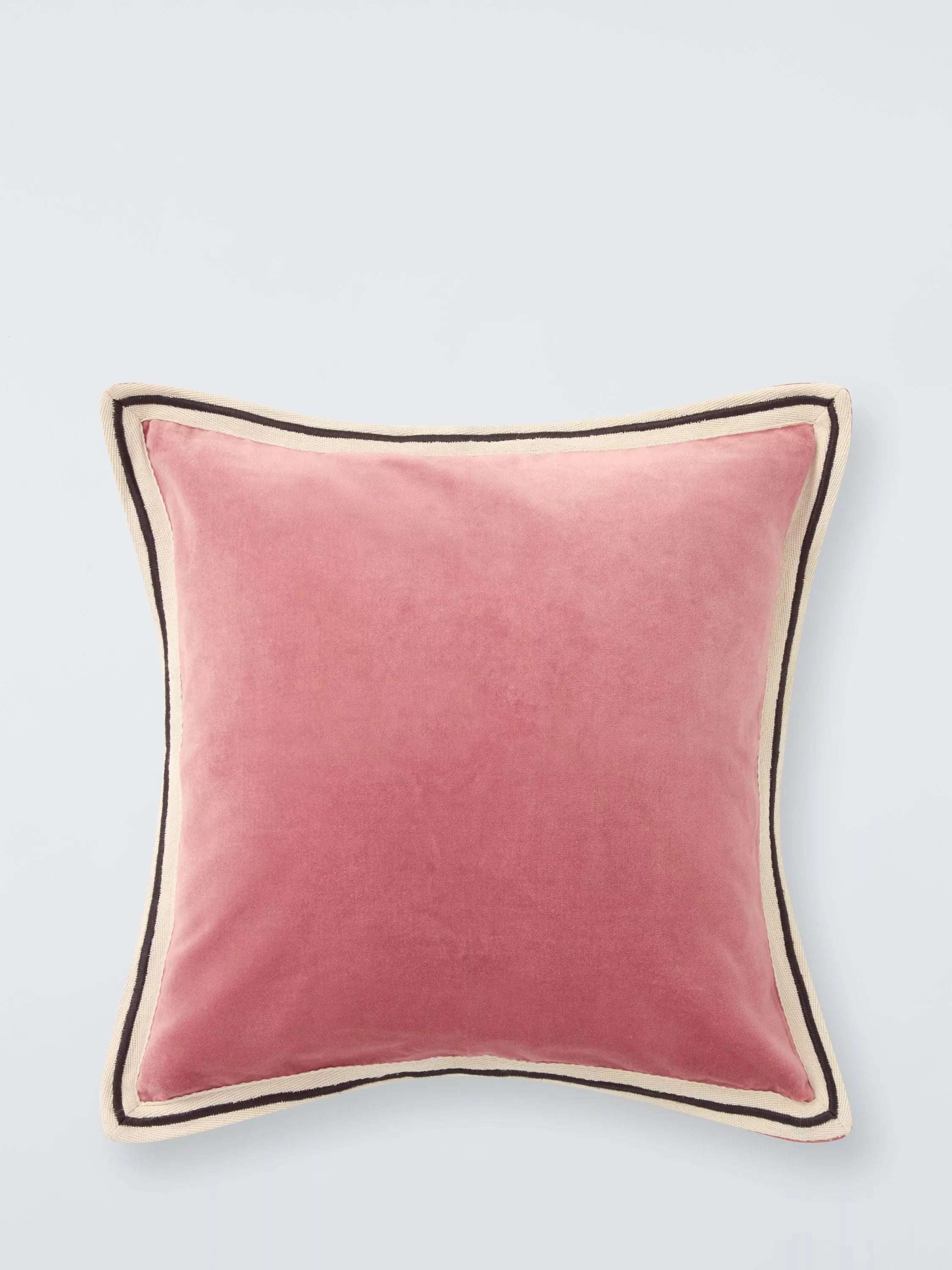 John Lewis Bordered Velvet Cushion 45 x 45cm