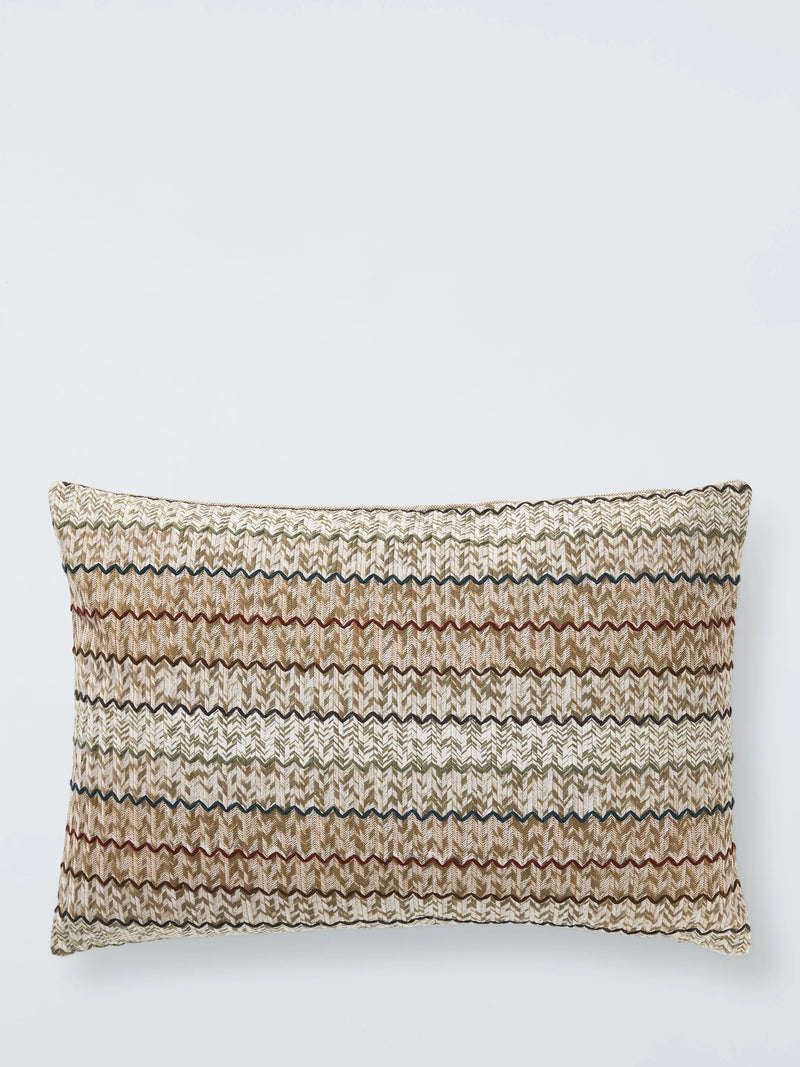 John Lewis embroidered chevron cushion natural multi 40x60cm, imported from the UK