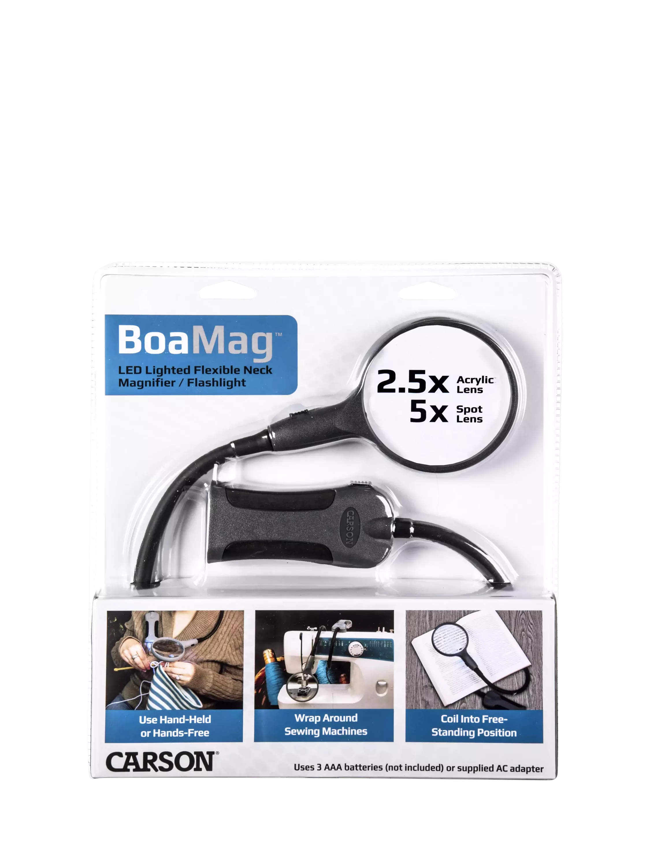 Carson BoaMag 2.5x LED magnifier with gooseneck - British product
