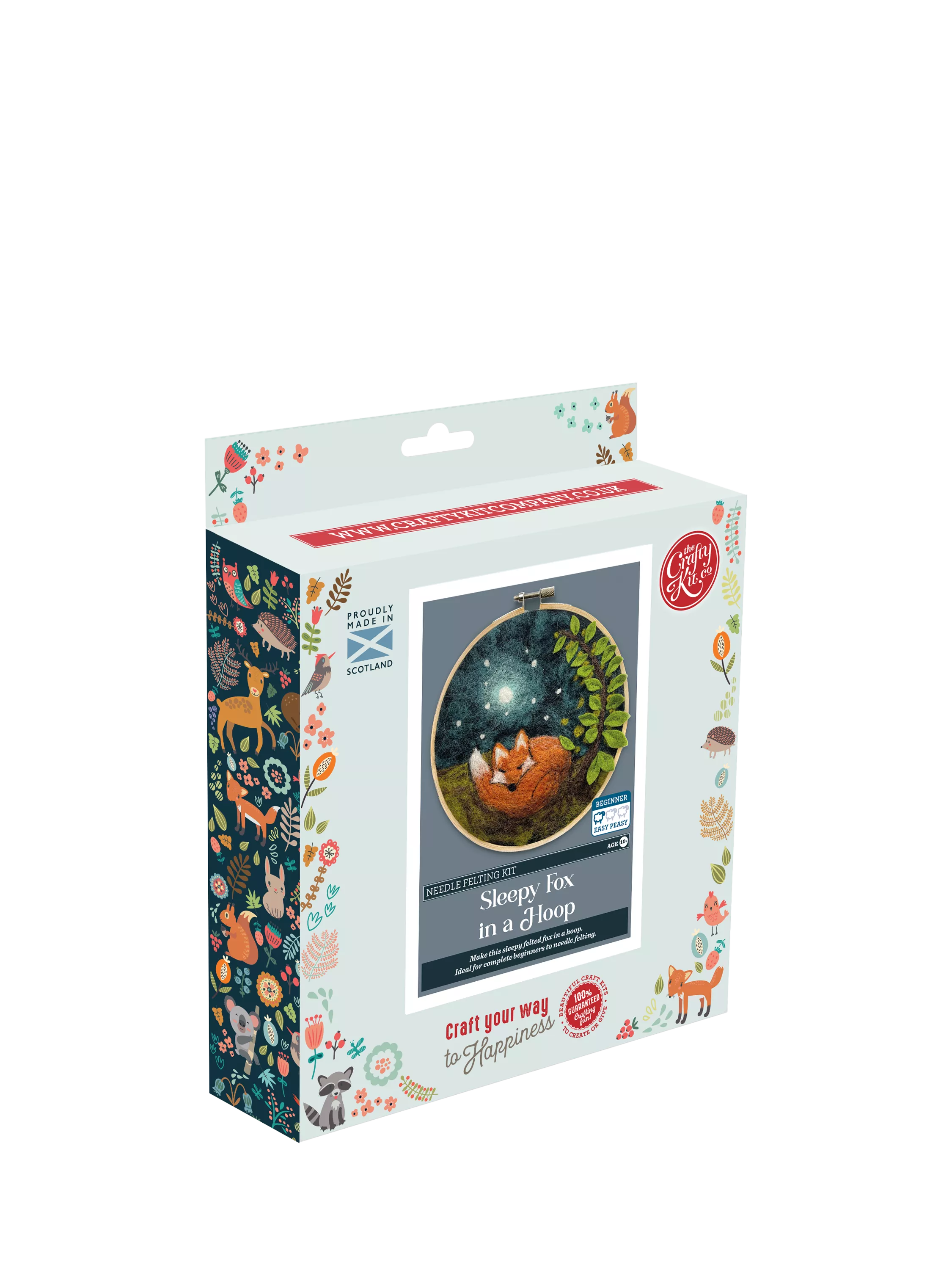 The Crafty Kit Company Sleepy Fox needle felting kit, British product