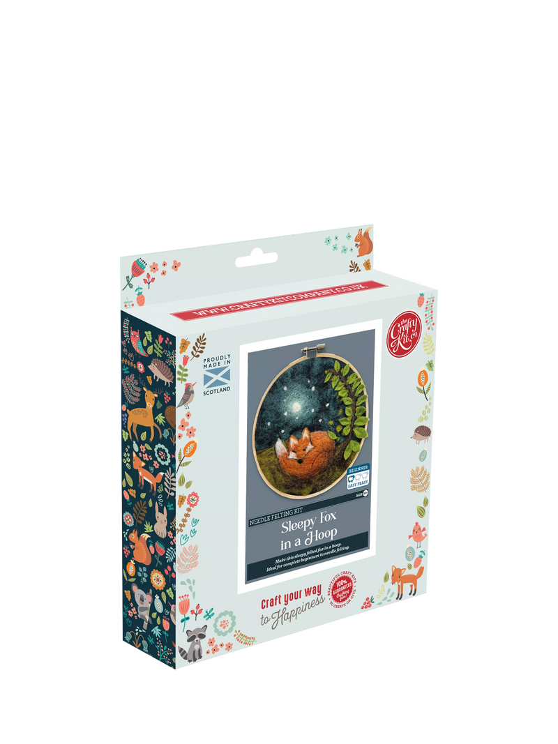 The Crafty Kit Company Sleepy Fox needle felting kit, British product
