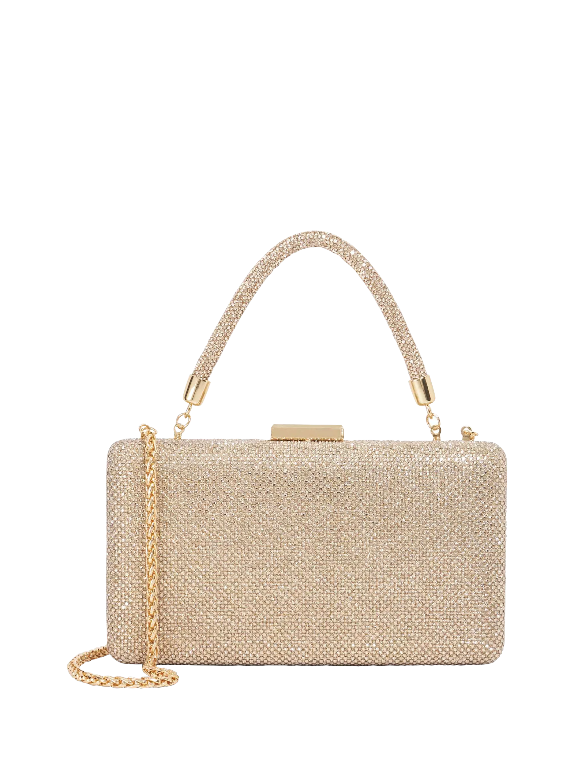 Dune London gold diamante handle clutch bag, imported from the UK