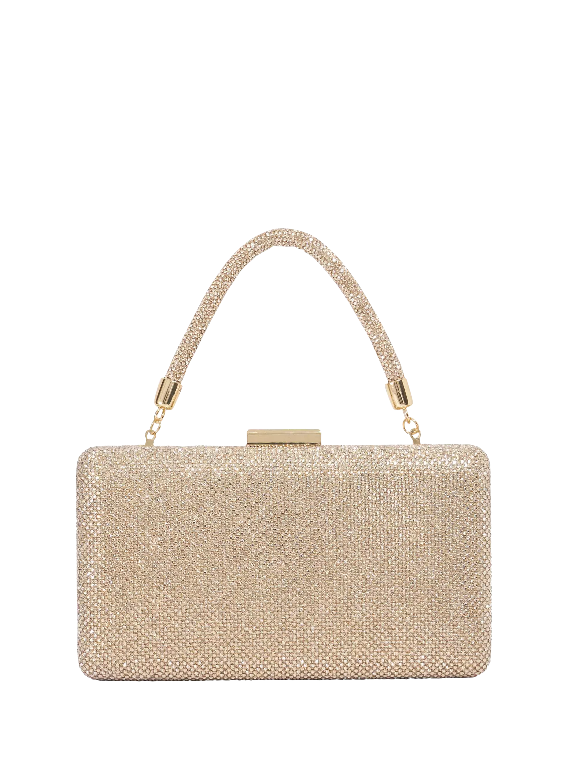Dune London gold diamante handle clutch bag, imported from the UK