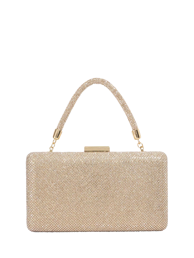 Dune London gold diamante handle clutch bag, imported from the UK