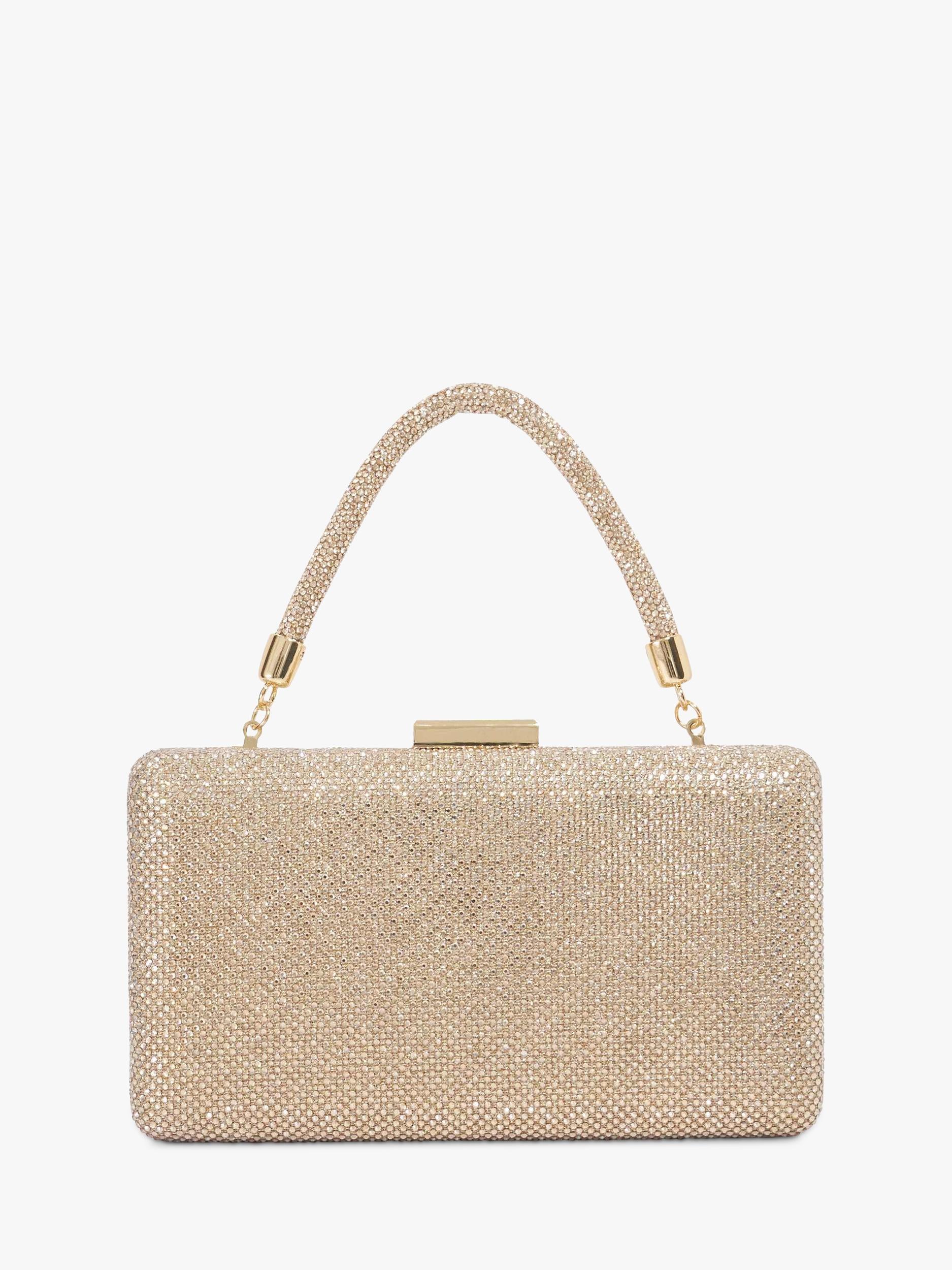 Dune London gold diamante handle clutch bag, imported from the UK