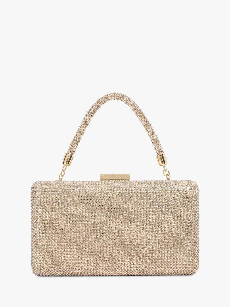 Dune London gold diamante handle clutch bag, imported from the UK
