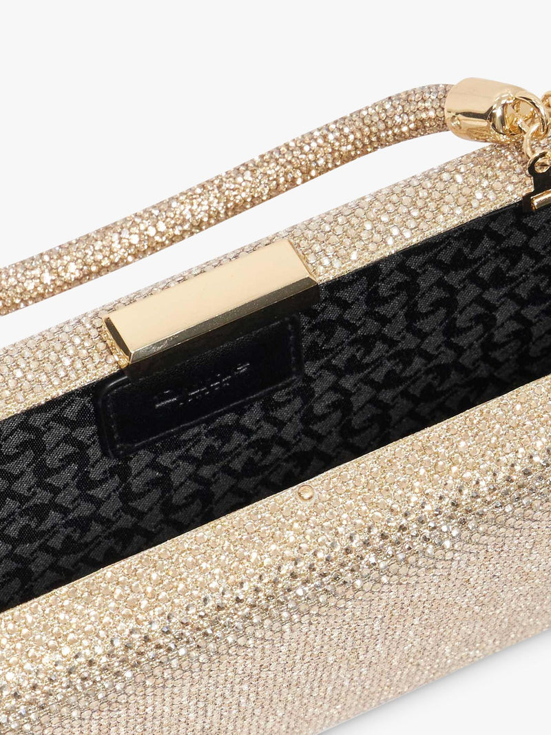 Dune London gold diamante handle clutch bag, imported from the UK