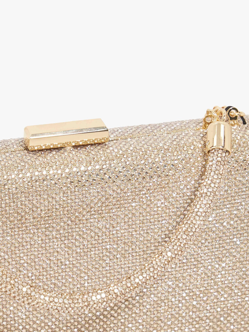 Dune London gold diamante handle clutch bag, imported from the UK