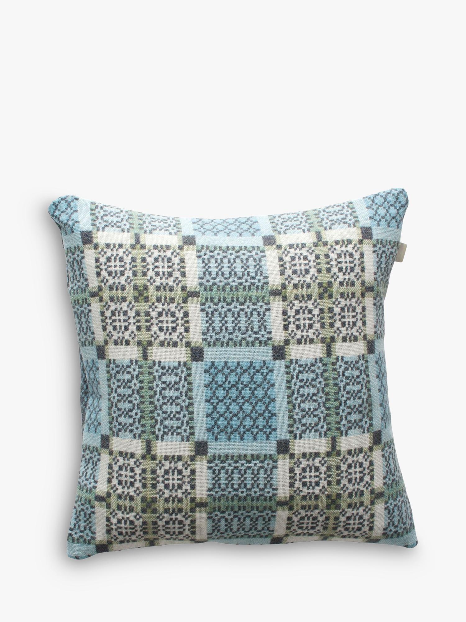 Melin Tregwynt lambswool cushion bluestone 45x45cm, imported from the UK