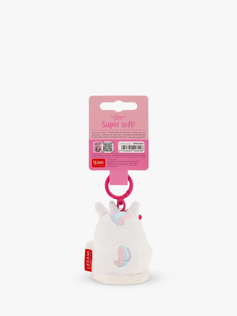 Legami Tiny Unicorn super soft keyring 11cm (British brand)