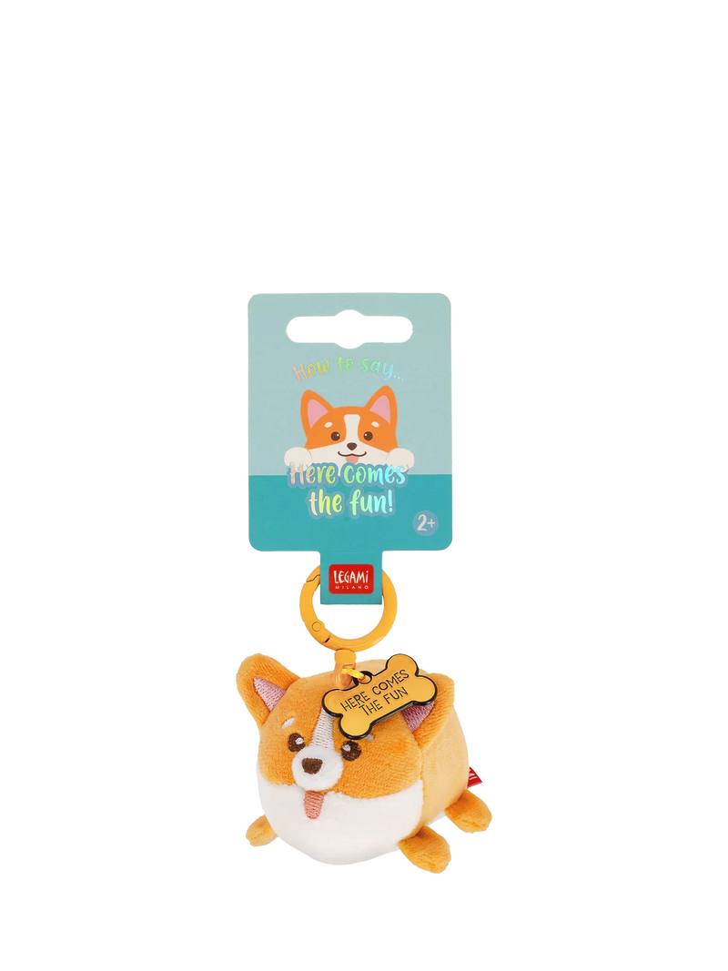 Legami Tiny Corgi keyring plush - UK version