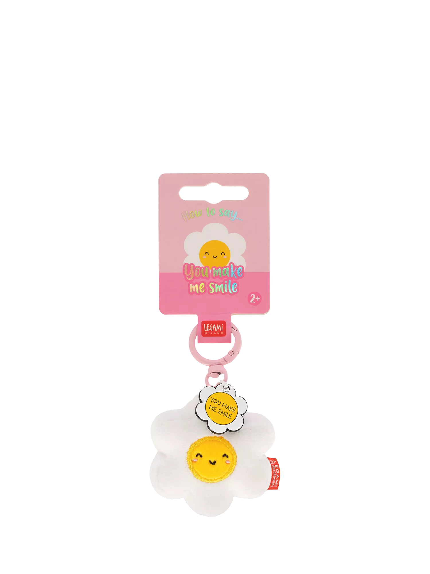 Legami Tiny Daisy plush keyring multi - British product
