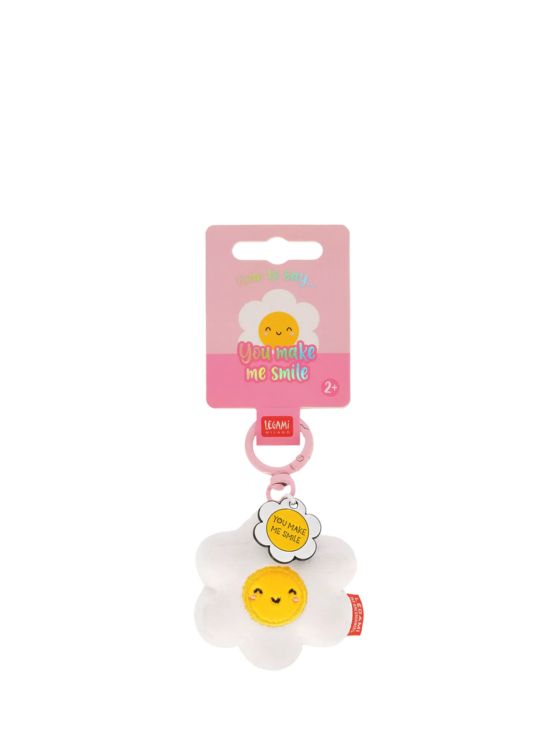 Legami Tiny Daisy plush keyring multi - British product