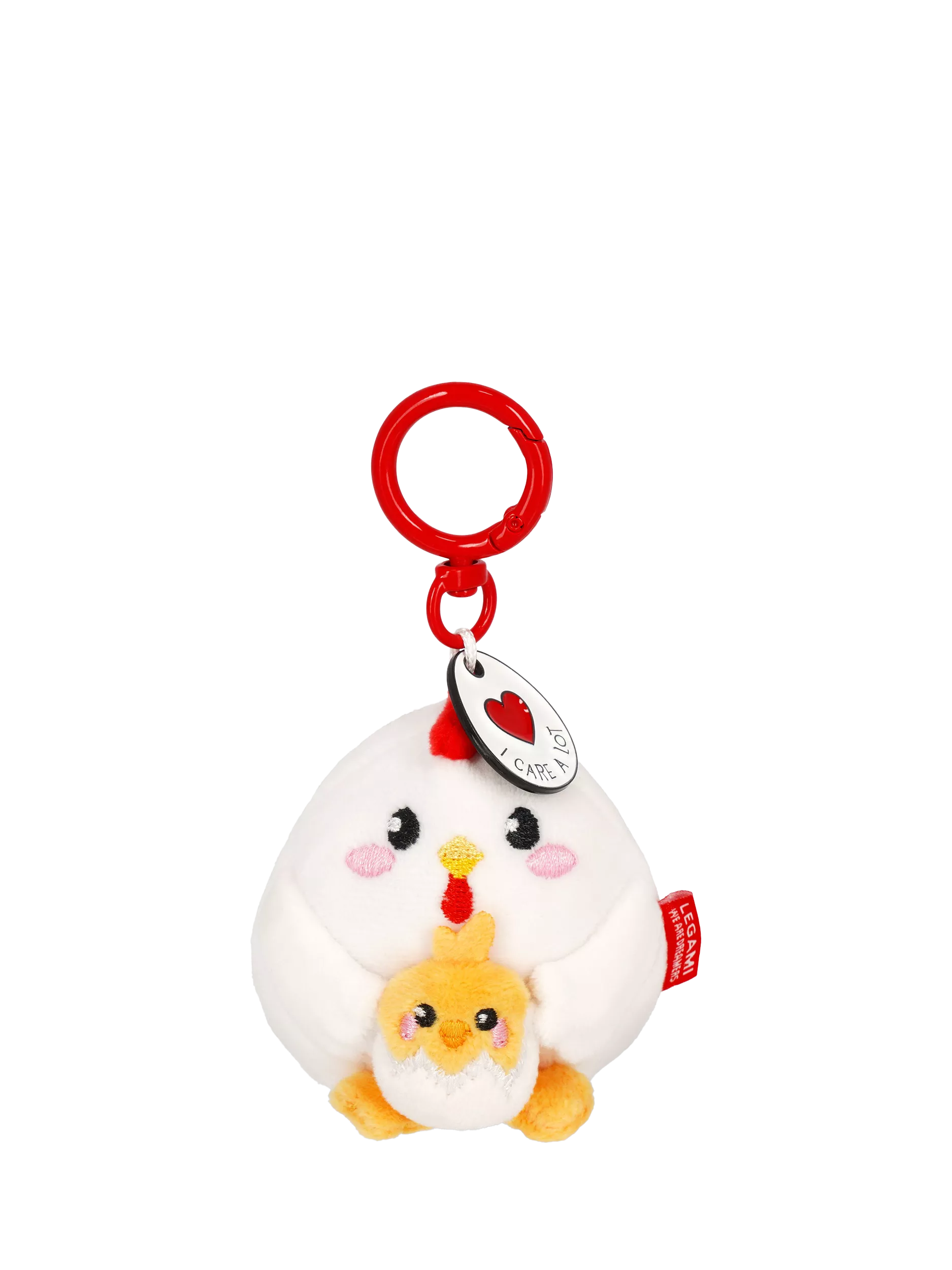 Legami plush hen keyring tiny soft toy, imported from the UK