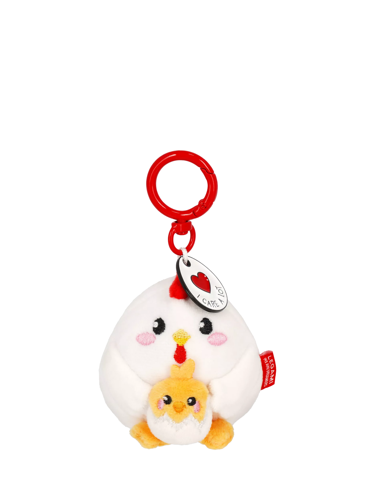 Legami plush hen keyring tiny soft toy, imported from the UK