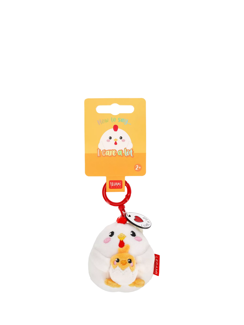 Legami plush hen keyring tiny soft toy, imported from the UK