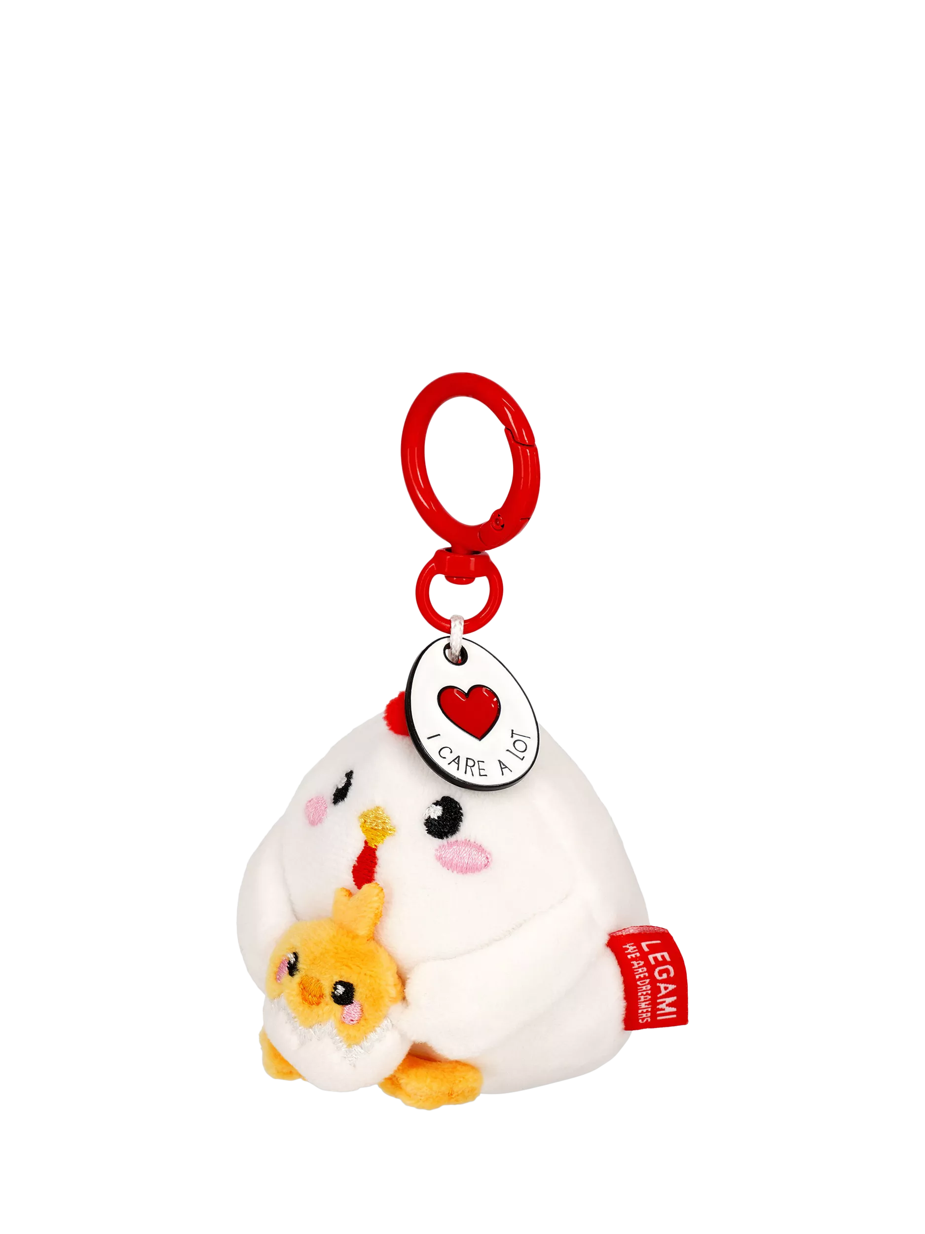 Legami plush hen keyring tiny soft toy, imported from the UK