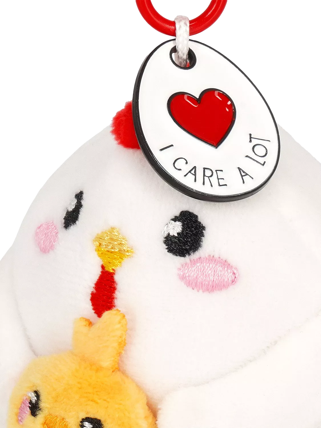 Legami plush hen keyring tiny soft toy, imported from the UK