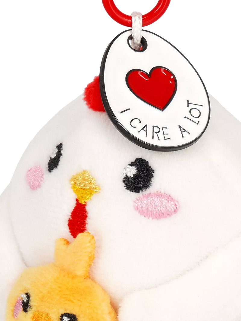 Legami plush hen keyring tiny soft toy, imported from the UK