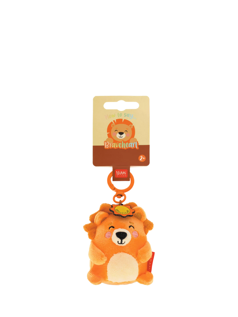 Legami super soft tiny lion plush keyring, imported from the UK