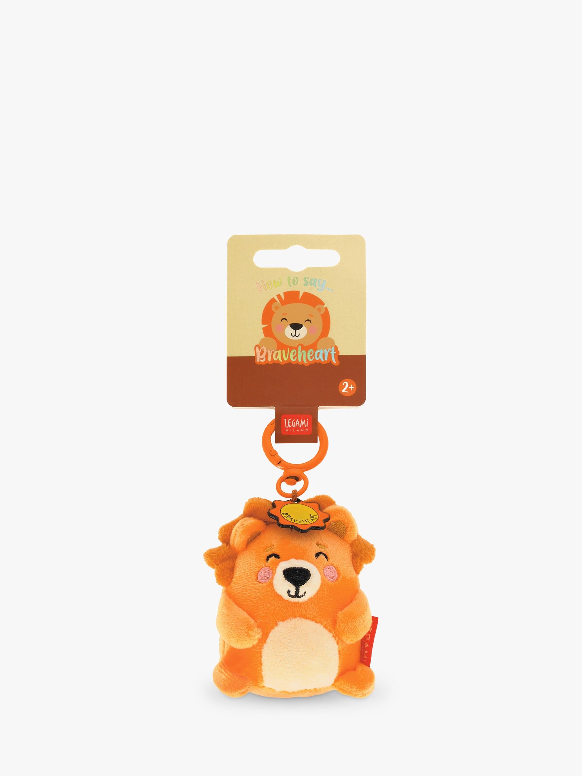 Legami super soft tiny lion plush keyring, imported from the UK