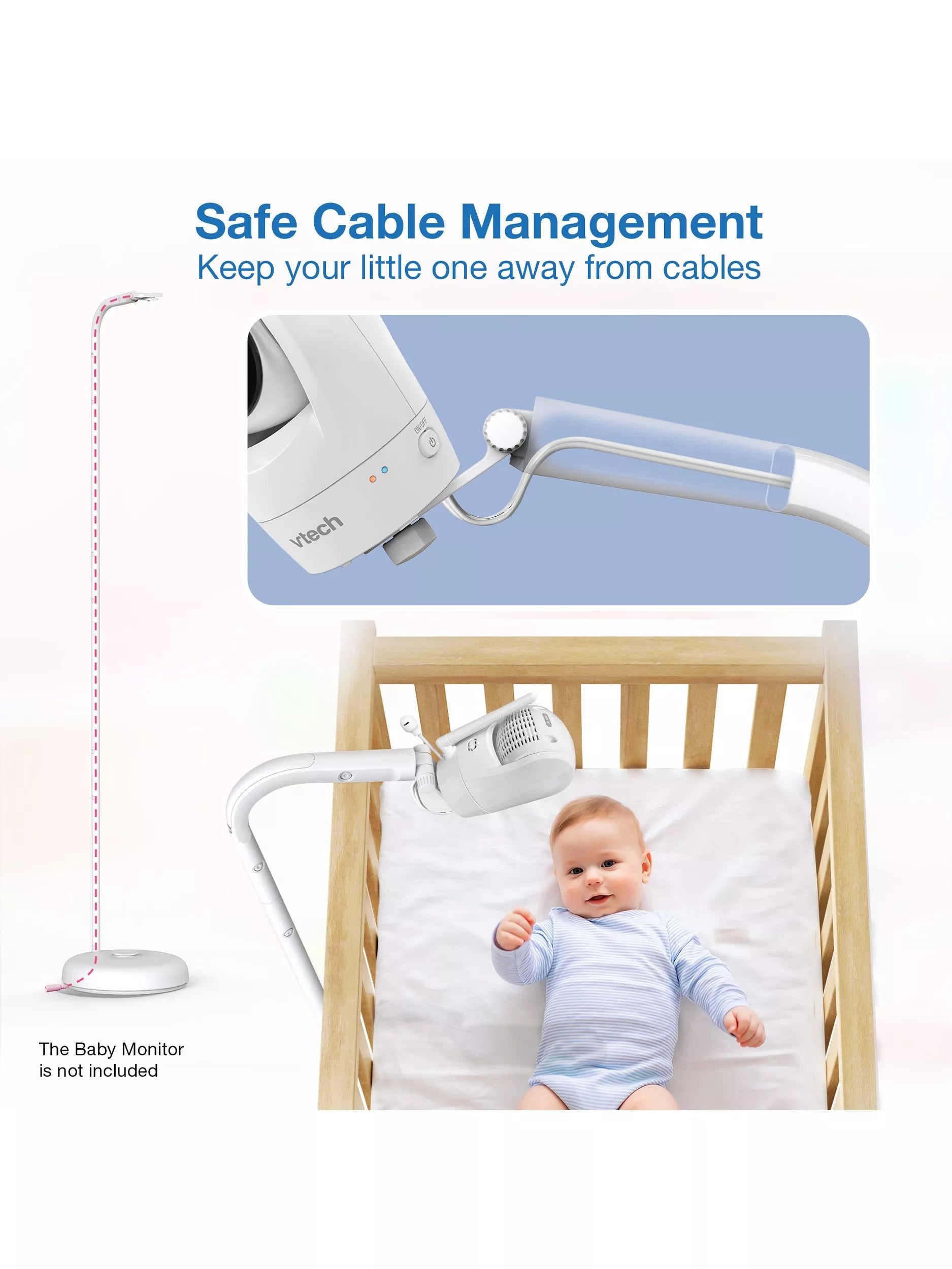 VTech over the cot camera floor stand white (British brand)