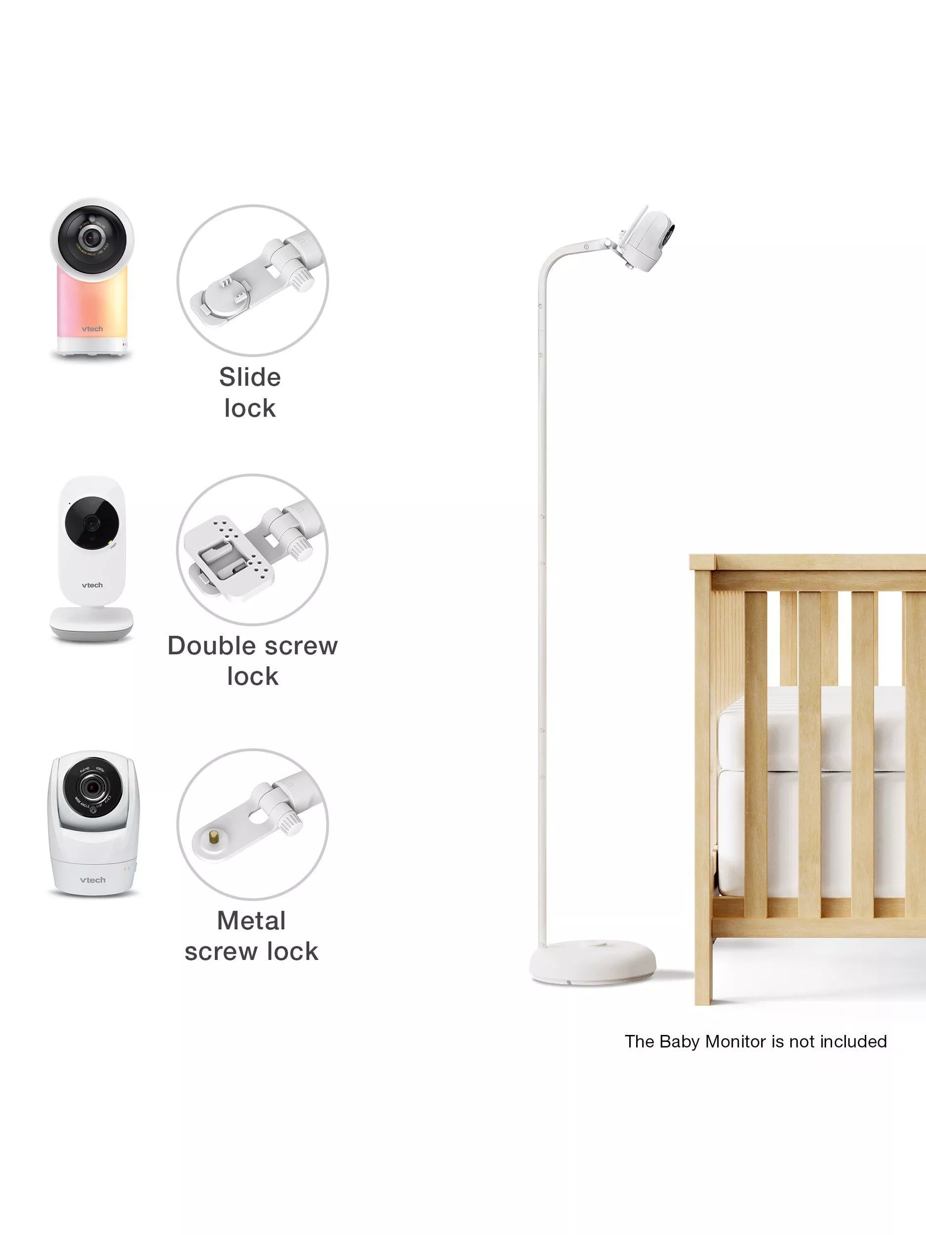 VTech over the cot camera floor stand white (British brand)