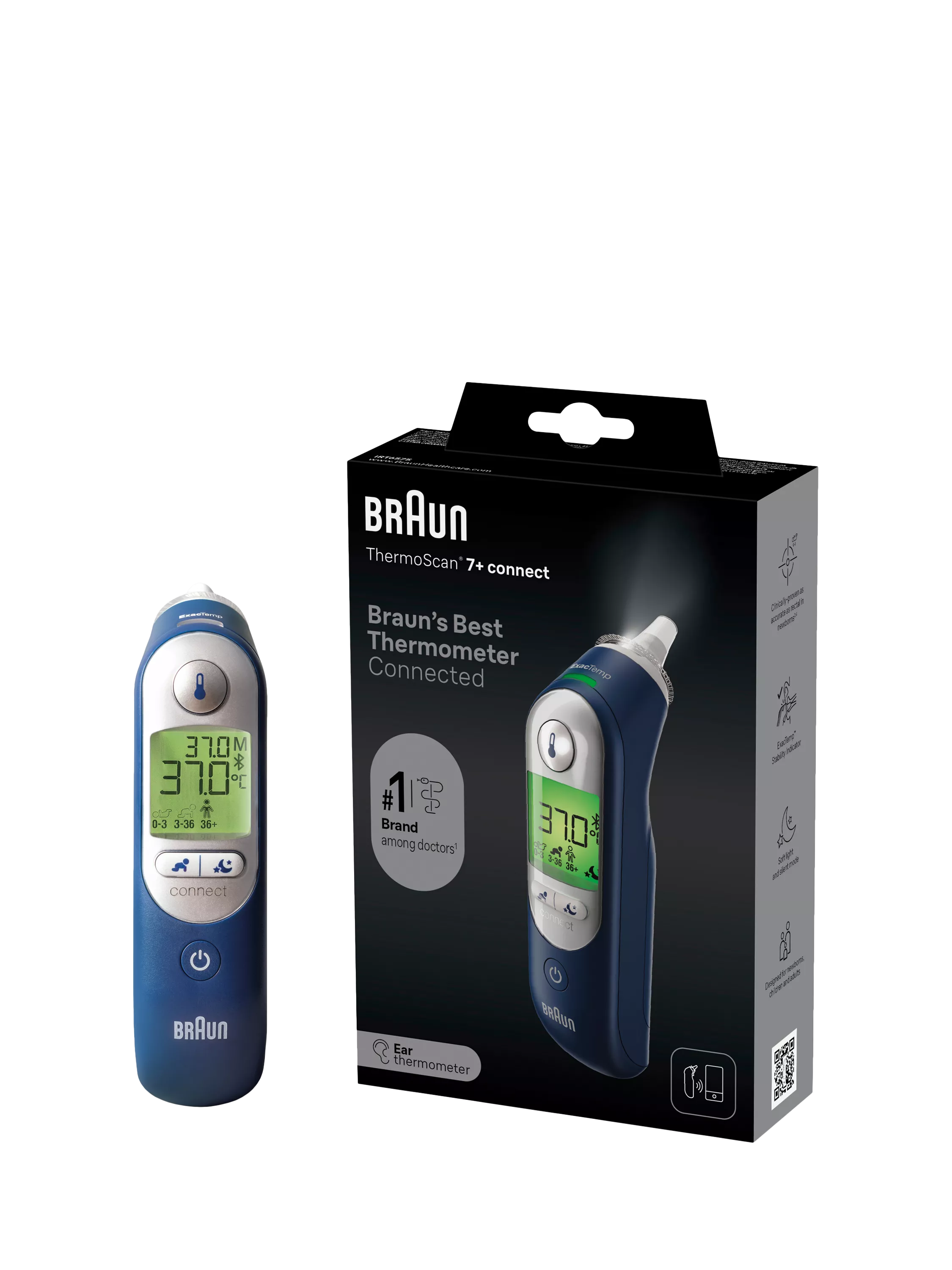 Braun ThermoScan 7+ Connect ear thermometer (British brand)
