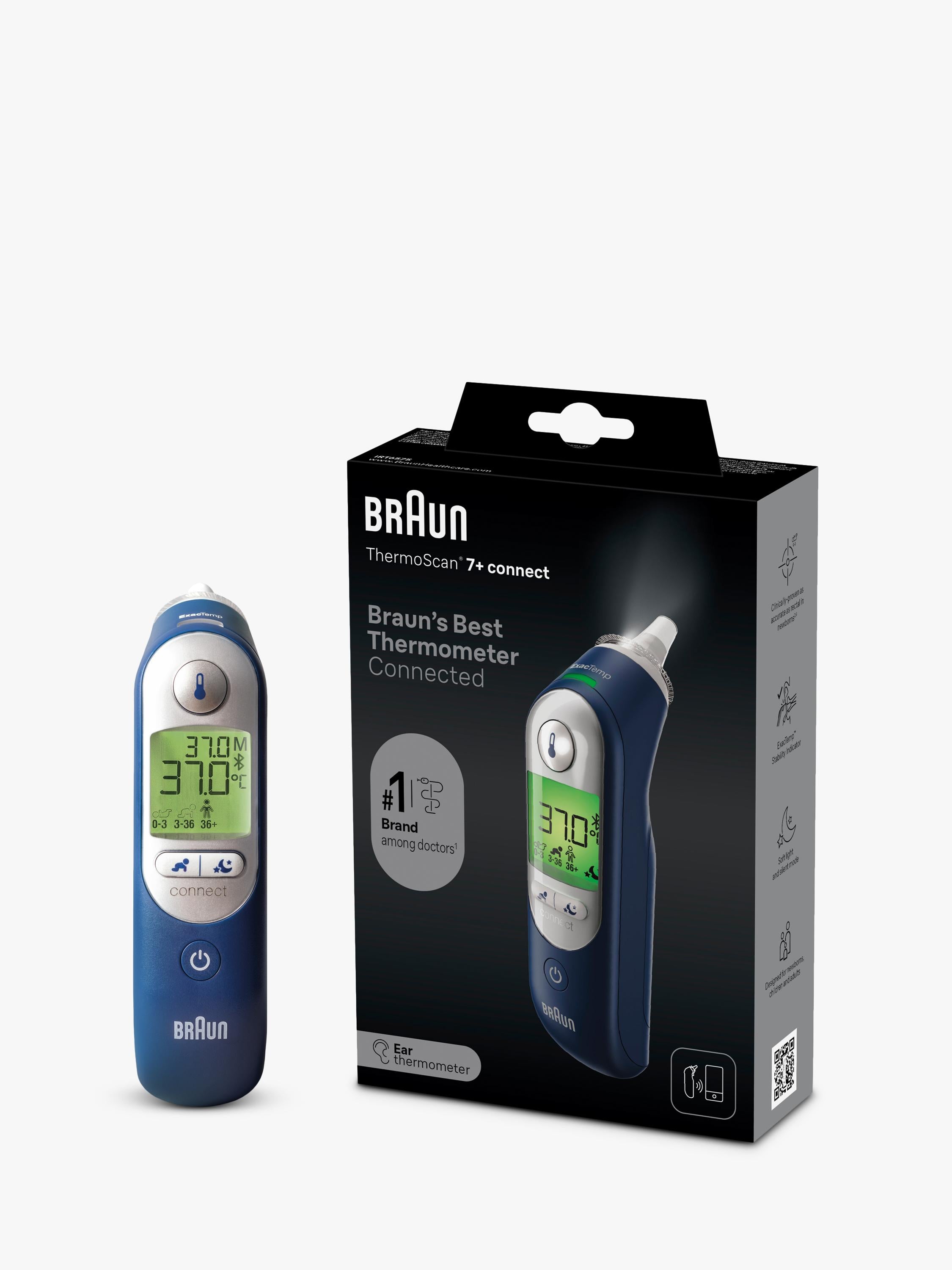 Braun ThermoScan 7+ Connect ear thermometer (British brand)