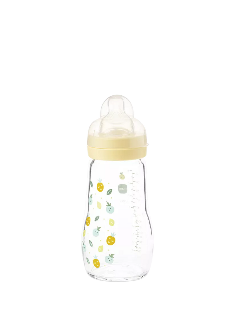 MAM Feel Good Glass Baby Bottle 260ml, imported from the UK