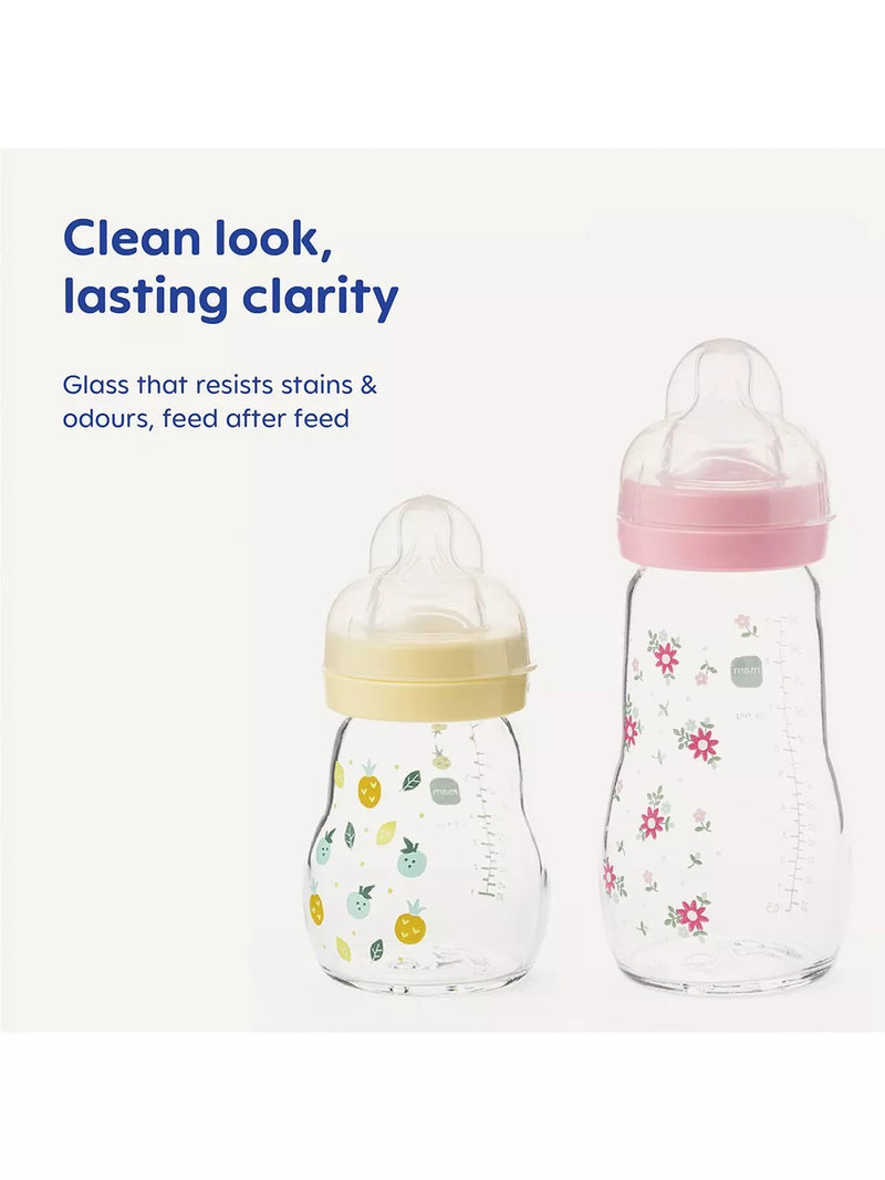 MAM Feel Good glass baby bottle 90ml, imported from the UK