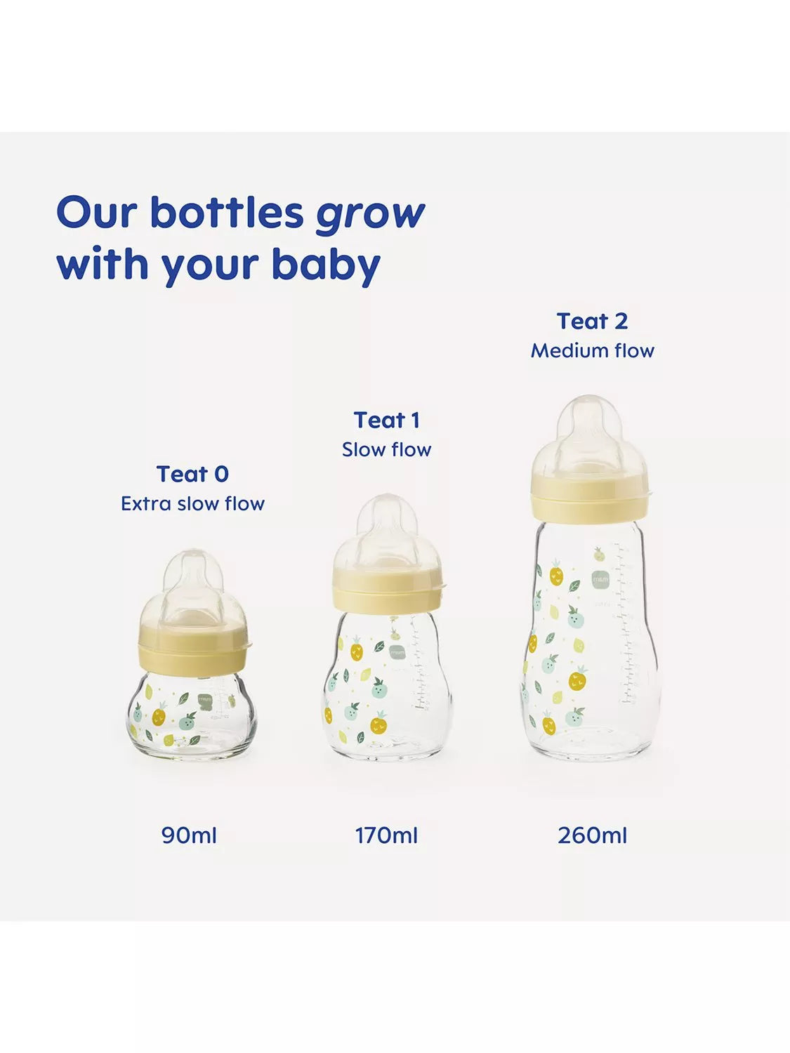 MAM Feel Good glass baby bottle 90ml, imported from the UK