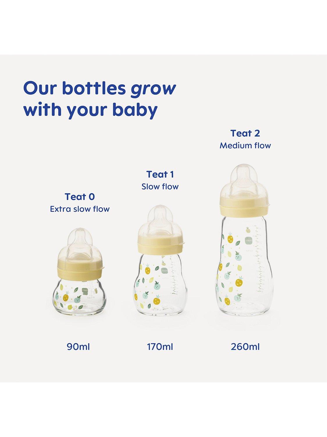 MAM Feel Good glass baby bottle 90ml, imported from the UK