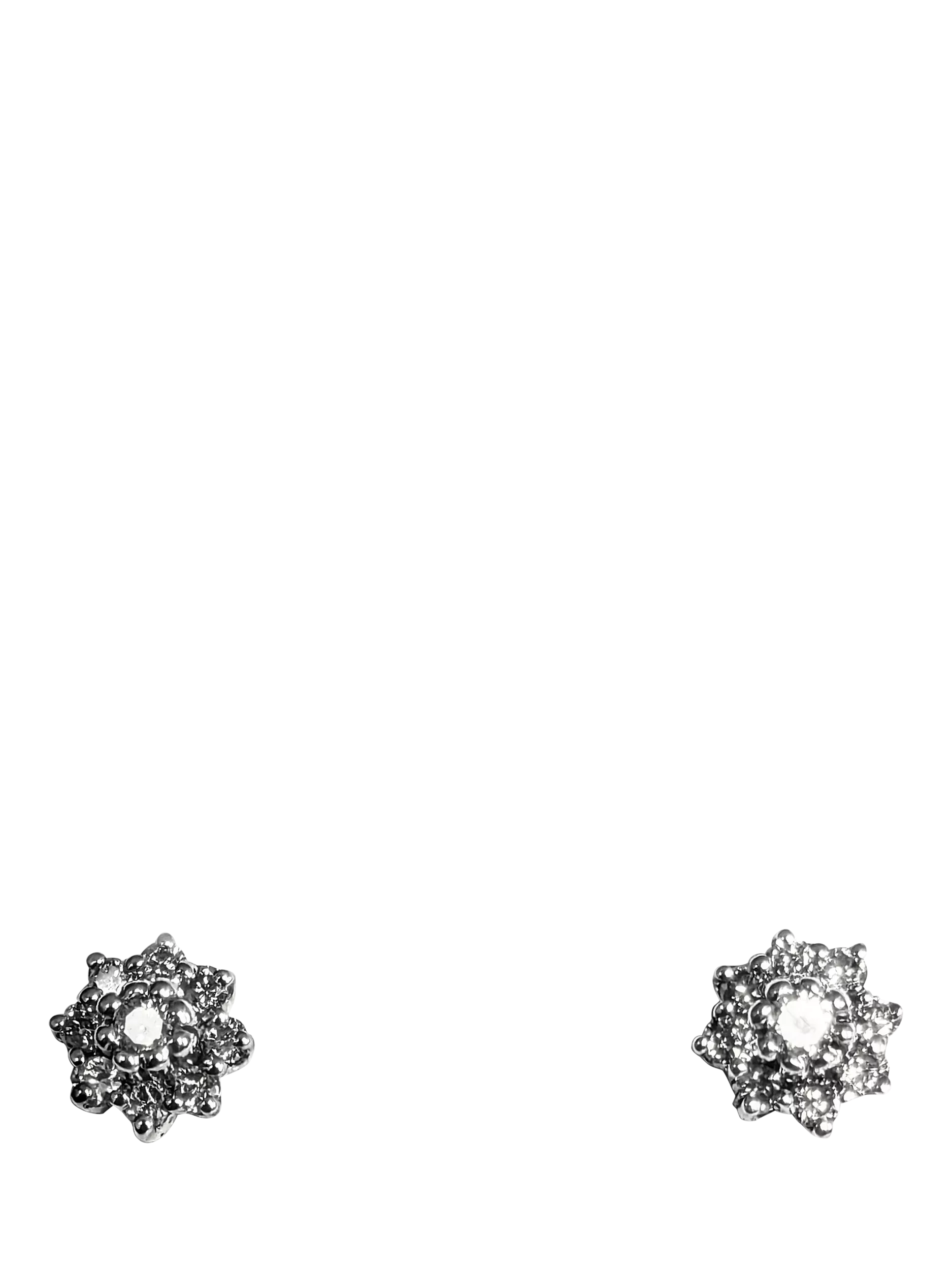 L & T Heirlooms pre-loved diamond cluster stud earrings 9ct, imported from the UK