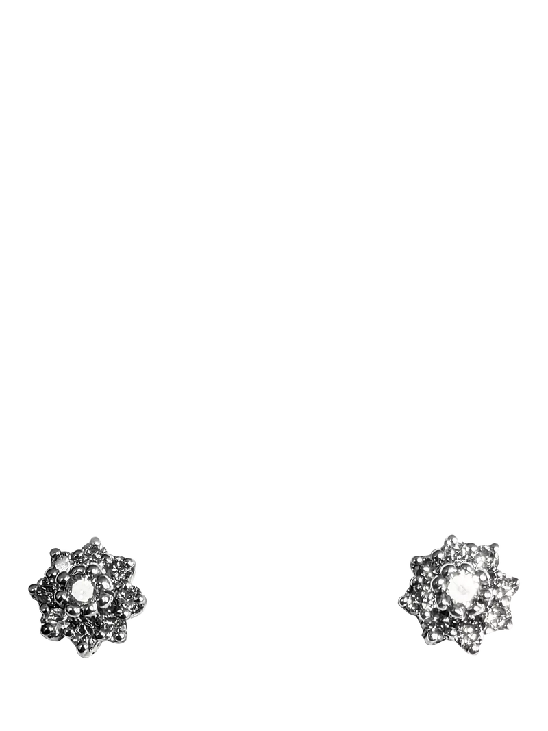 L & T Heirlooms pre-loved diamond cluster stud earrings 9ct, imported from the UK