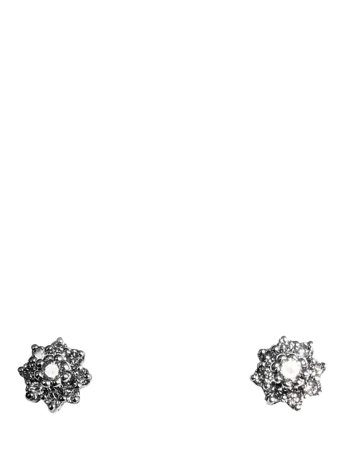 L & T Heirlooms pre-loved diamond cluster stud earrings 9ct, imported from the UK