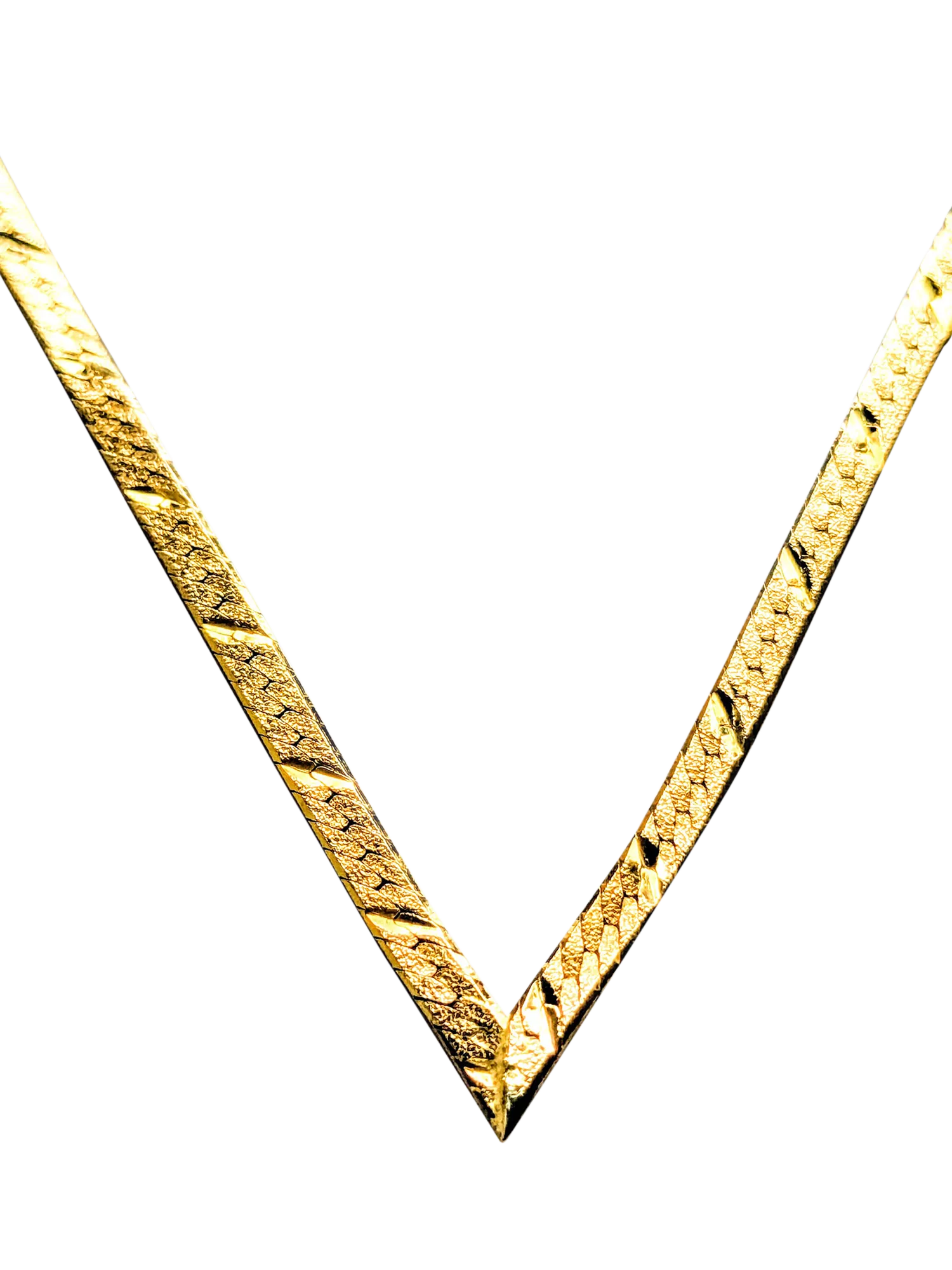 L & T Heirlooms 9ct gold V-shaped necklace, UK version