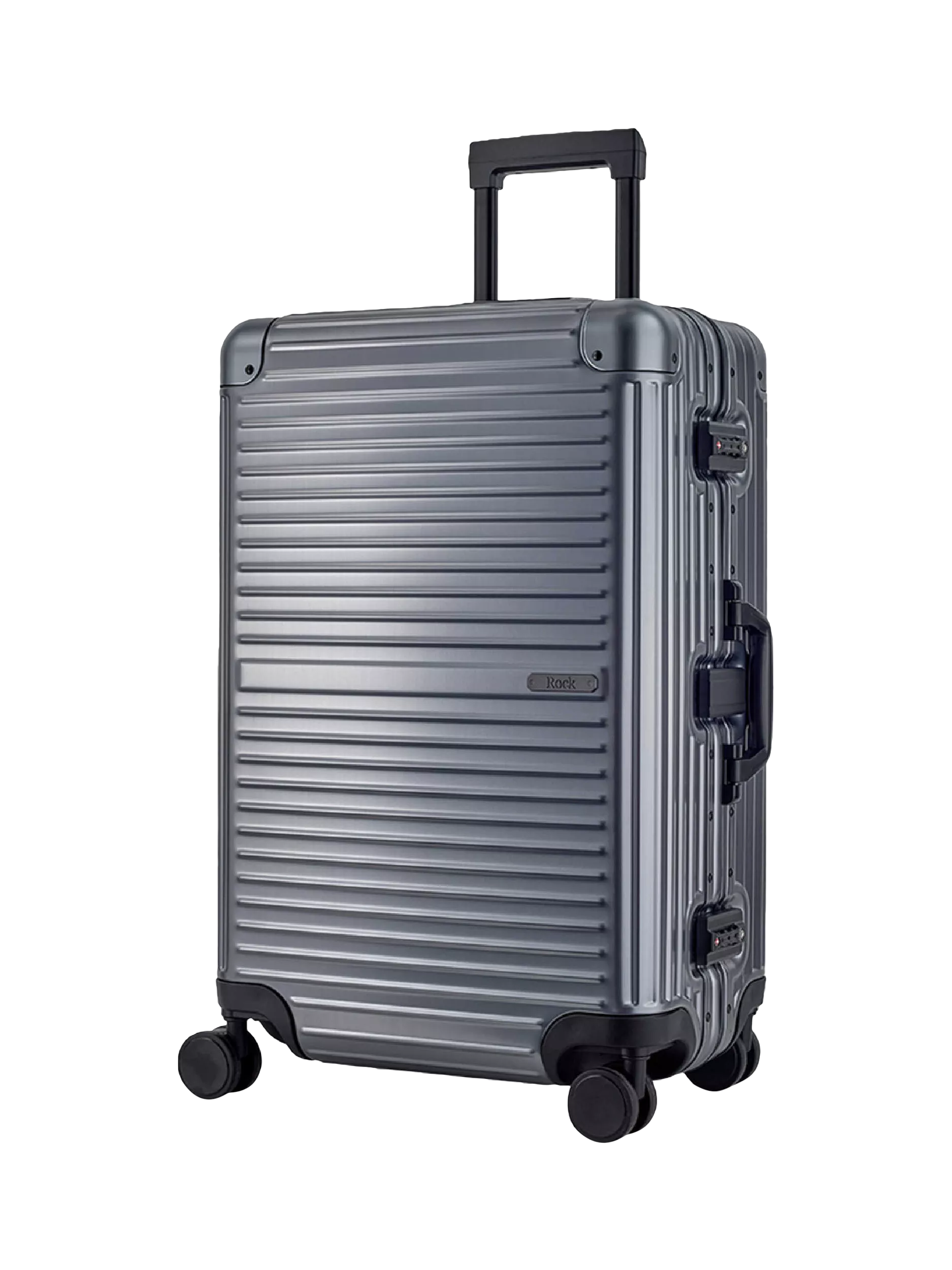 Rock Axel Aluminium 8-Wheel 70cm Medium Suitcase, 71L