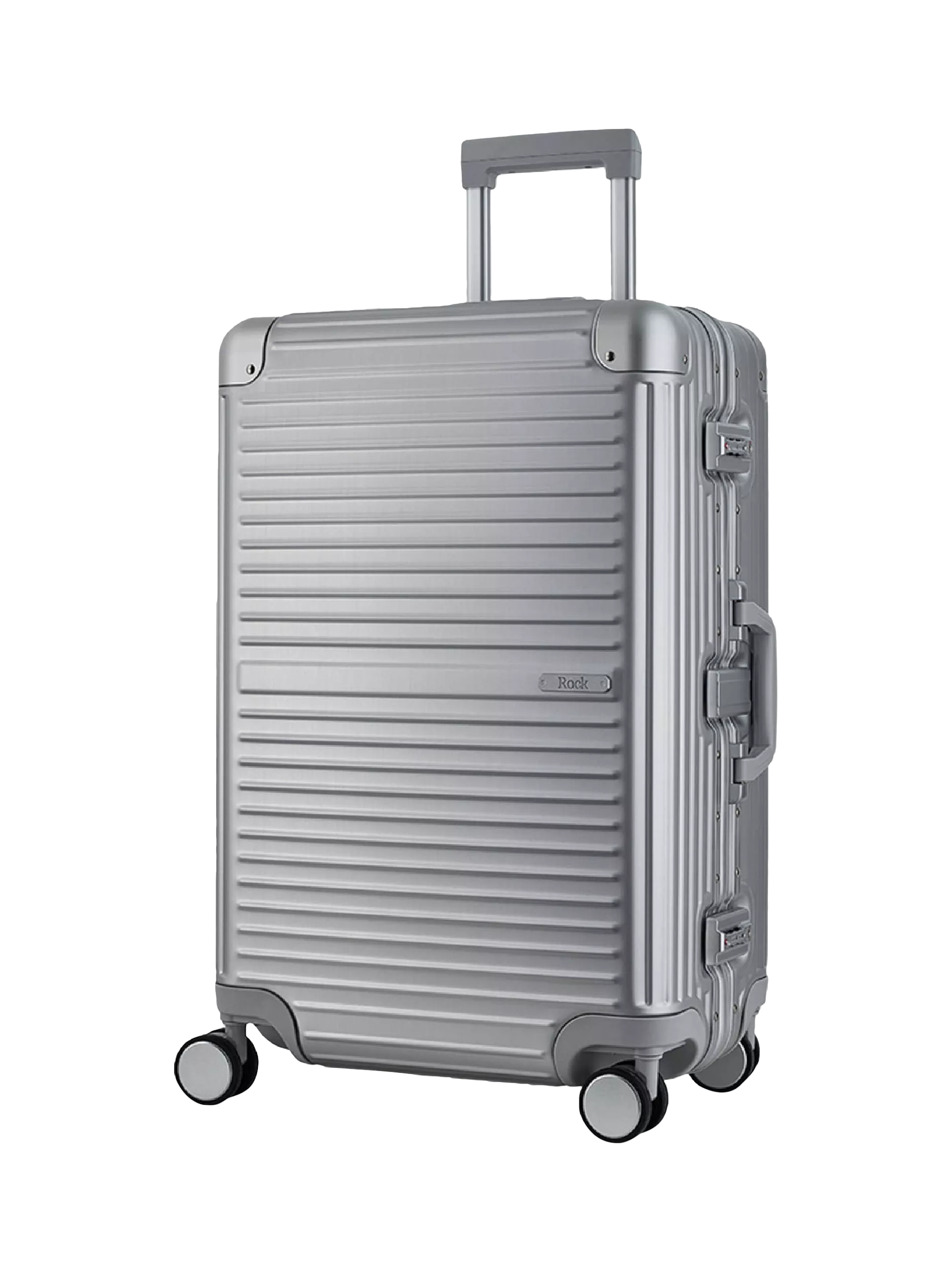 Rock Axel Aluminium 8-Wheel 70cm Medium Suitcase, 71L