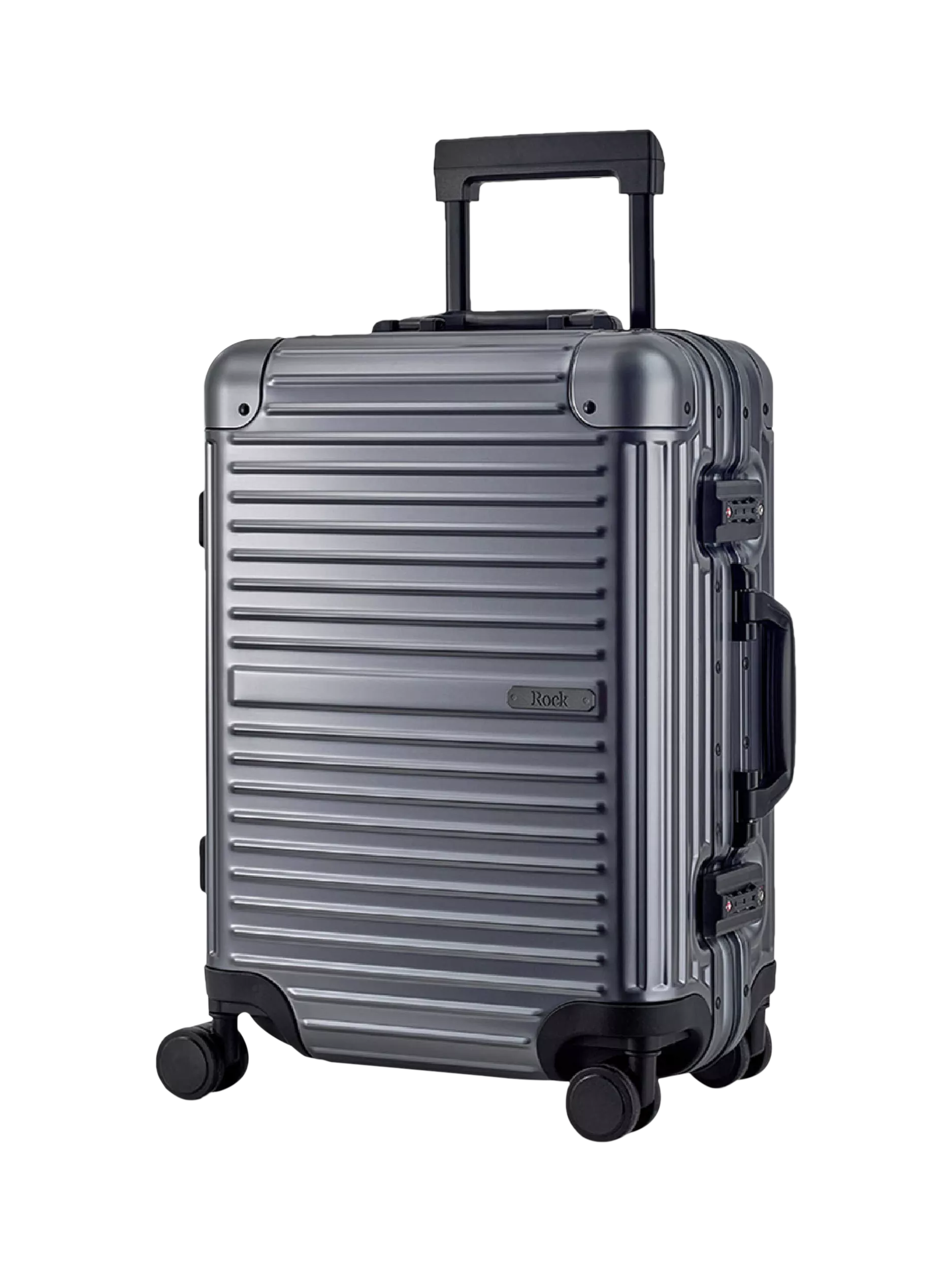 Rock Axel Aluminium 8-Wheel 54cm Cabin Suitcase 34L
