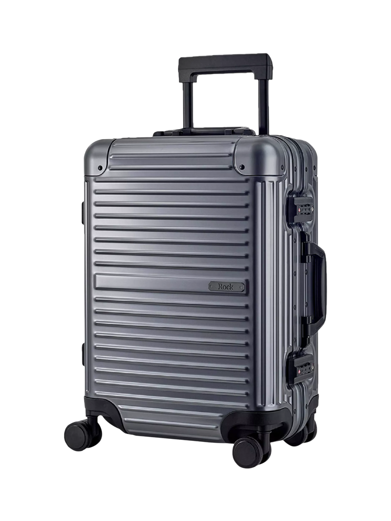 Rock Axel Aluminium 8-Wheel 54cm Cabin Suitcase 34L