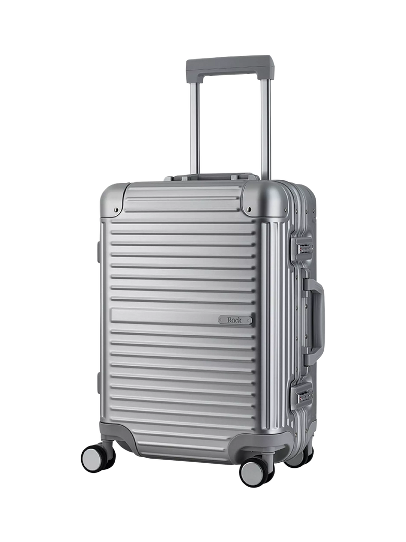 Rock Axel Aluminium 8-Wheel 54cm Cabin Suitcase 34L